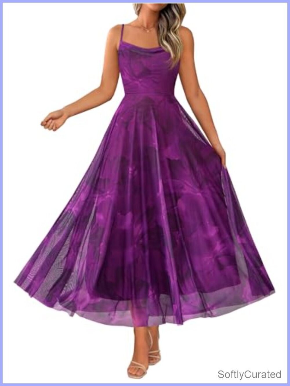 Elegant Floral Maxi Dress Spaghetti Strap Formal Party Beach Sundress